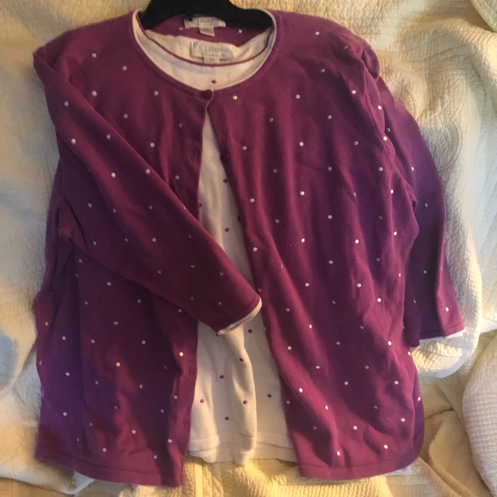 CJ Banks cardigan & coordinating sleeveless shell
